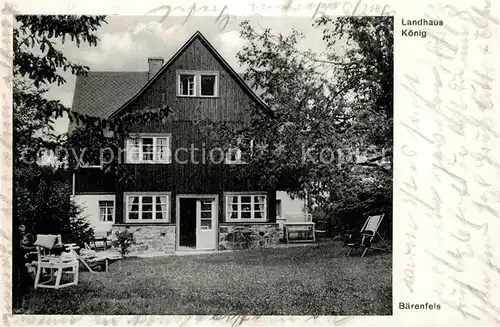 AK / Ansichtskarte Baerenfels_Erzgebirge Landhaus Koenig Baerenfels Erzgebirge