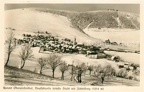 AK / Ansichtskarte Oberwiesenthal_Erzgebirge Winterlandschaft Fichtelberg Oberwiesenthal Erzgebirge