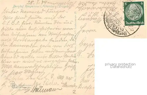 AK / Ansichtskarte Altenberg_Erzgebirge Berghof Raupennest Winter Altenberg Erzgebirge