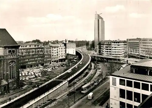 AK / Ansichtskarte Duesseldorf Hochstrasse Thyssenhaus Strassenbahn Duesseldorf