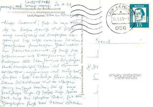 AK / Ansichtskarte Lauf_Pegnitz Verwaltungsschule Arbeitsamt Lauf Pegnitz