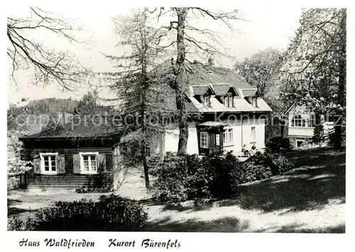 AK / Ansichtskarte Baerenfels_Erzgebirge Pension Haus Waldfrieden Baerenfels Erzgebirge