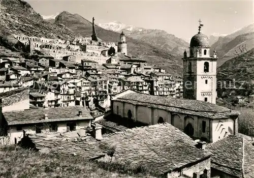 AK / Ansichtskarte Tende_Alpes_Maritimes Panorama mit Kathedrale Tende_Alpes_Maritimes