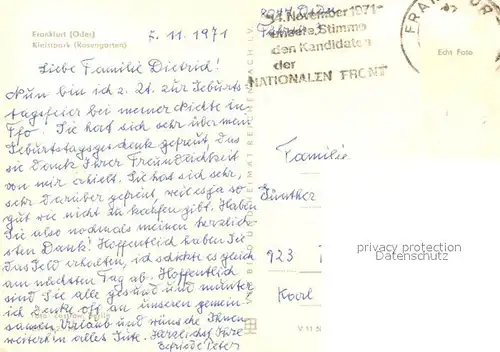 AK / Ansichtskarte Frankfurt_Oder Kleistpark Rosengarten Frankfurt Oder