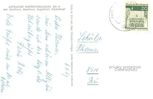 AK / Ansichtskarte Hinterstein_Bad_Hindelang Fliegeraufnahme Hinterstein_Bad_Hindelang