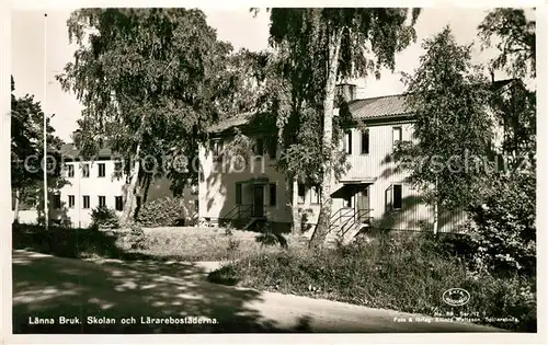 AK / Ansichtskarte Lanna Bruk Skolan och Laerarebostaderna Lanna