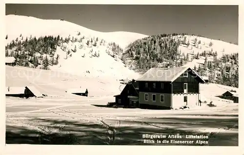 AK / Ansichtskarte Aflenz Buergeralm Liftstation Eisenerzer Alpen Winter Aflenz