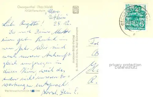 AK / Ansichtskarte Georgenthal_Gotha FDGB Ferienheim Georgenthal Gotha