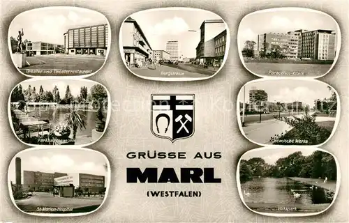 AK / Ansichtskarte Marl_Westfalen Theater Theaterrestaurant Marienhospital Volkspark  Marl_Westfalen