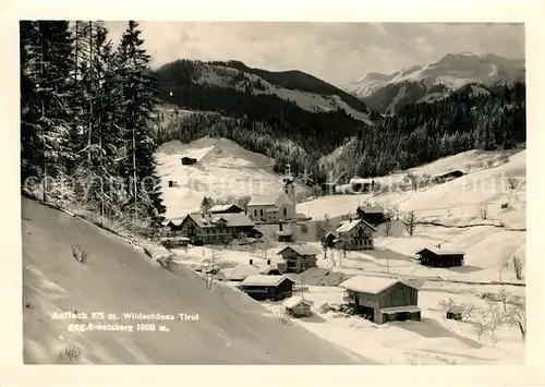 AK / Ansichtskarte Auffach Kirche Winterpanorama Auffach