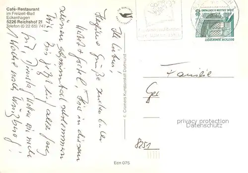 AK / Ansichtskarte Reichshof Cafe Restaurant Freizeitbad Eckenhagen Reichshof