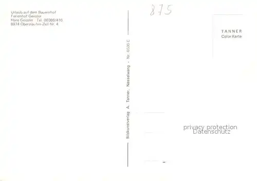 AK / Ansichtskarte Oberstaufen Ferienhof Geissler Zell Kuehe Freibad Oberstaufen