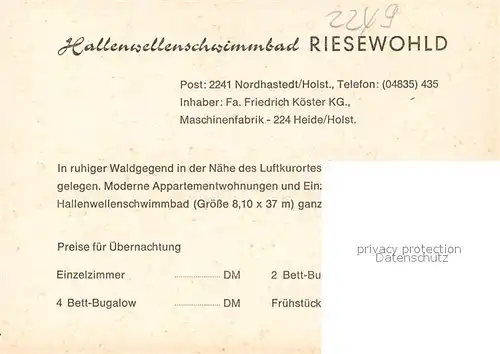 AK / Ansichtskarte Heide_Dithmarschen Hallenschwimmbad Riesewohld Heide Dithmarschen