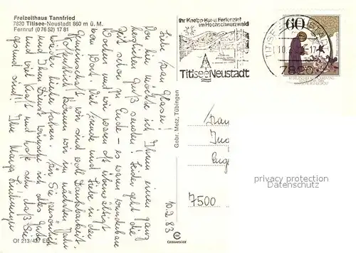 AK / Ansichtskarte Titisee Neustadt Freizeithaus Tannfried Titisee Neustadt