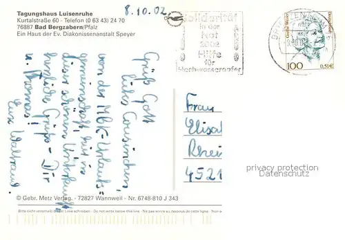 AK / Ansichtskarte Bad_Bergzabern Tagungshaus Luisenruhe Bad_Bergzabern