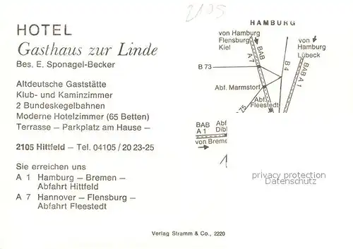 AK / Ansichtskarte Hittfeld Hotel Gasthaus zur Linde Hittfeld