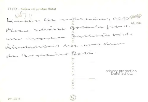 AK / Ansichtskarte Zeitz Rathaus mit gotischem Giebel Zeitz