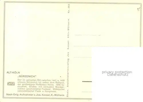 AK / Ansichtskarte Koeln_Rhein Guerzenich Alt Koeln Koeln_Rhein