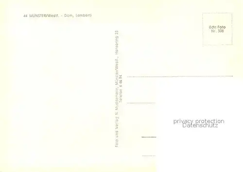 AK / Ansichtskarte Muenster_Westfalen Dom Lamberti Kirche Muenster_Westfalen