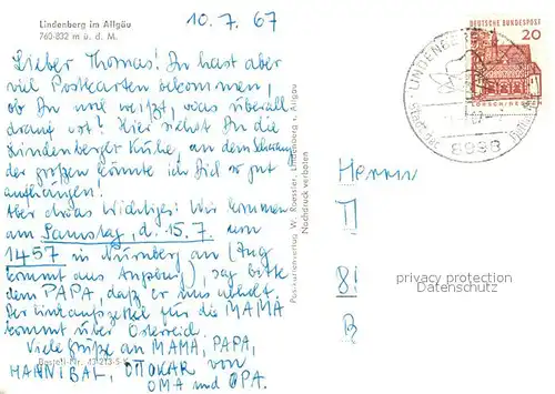 AK / Ansichtskarte Lindenberg_Allgaeu Panorama Lindenberg Allgaeu