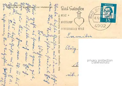 AK / Ansichtskarte Bad_Salzuflen Rosengarten mit Badehaeusern und Inhalatorium Bad_Salzuflen