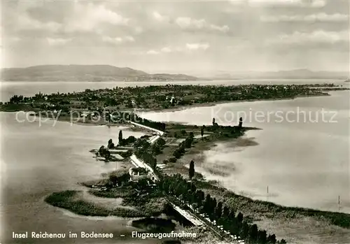 AK / Ansichtskarte Insel_Reichenau im Bodensee Fliegeraufnahme Insel Reichenau
