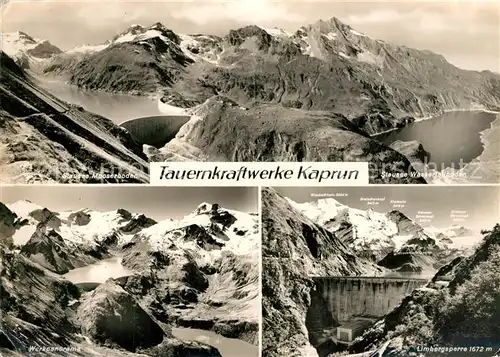 AK / Ansichtskarte Kaprun Tauernkraftwerk Stauseee Mooserboden Wasserfallboden Werk Umbergsperre Kaprun