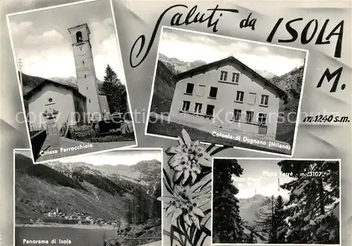 AK / Ansichtskarte Isola_Madre Chiesa Parrocchiale Colonia di Dugnano Panorama Pizzo Ferre Isola_Madre