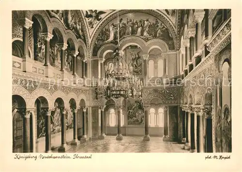 AK / Ansichtskarte Hohenschwangau Koenigsburg Neuschwanstein Thronsaal Hohenschwangau