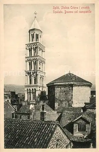 AK / Ansichtskarte Split_Spalato Stolna Crkva i zvonik Duomo col campanile Split_Spalato