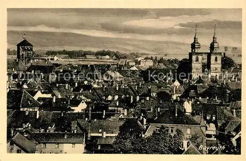 AK / Ansichtskarte Bayreuth Stadtbild mit Kirche Bayreuth