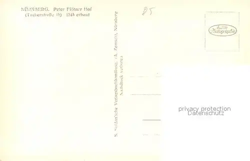 AK / Ansichtskarte Nuernberg Peter Floetner Hof Treppenaufgang Historisches Gebaeude Nuernberg