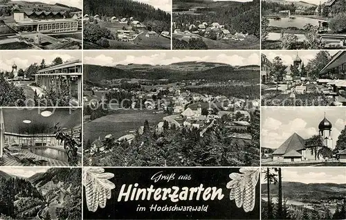 AK / Ansichtskarte Hinterzarten Panorama Kurort im Schwarzwald Hotels Hallenbad Kirche Hinterzarten