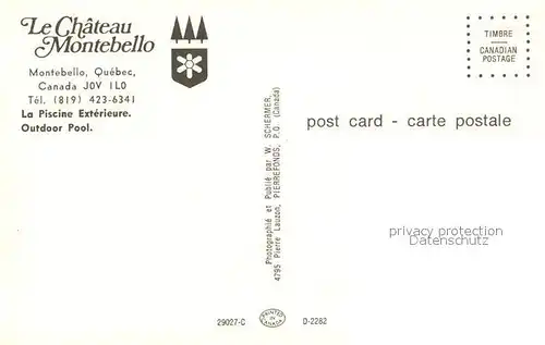 AK / Ansichtskarte Quebec Chateau Montebello Ourdoor Pool Quebec