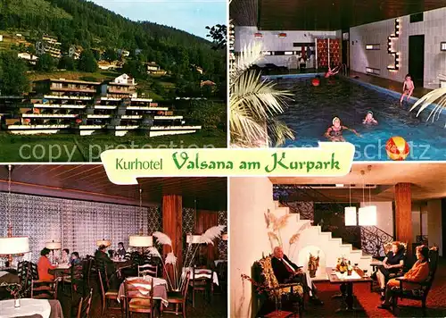 AK / Ansichtskarte Wildbad_Schwarzwald Kurhotel Valsana am Kurpark Schwimmbad Wildbad_Schwarzwald