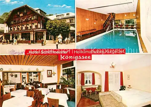 AK / Ansichtskarte Schoenau_Koenigssee Hotel Schiffmeister Schwimmbad Schoenau Koenigssee