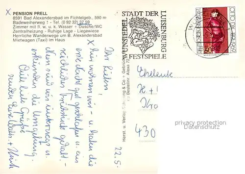 AK / Ansichtskarte Bad_Alexandersbad Pension Prell Bad_Alexandersbad