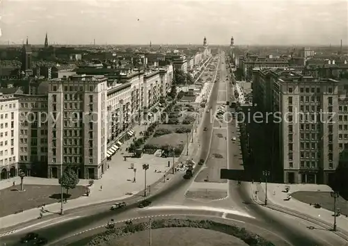 AK / Ansichtskarte Berlin Fliegeraufnahme Karl Marx Allee Strausberger Platz Berlin