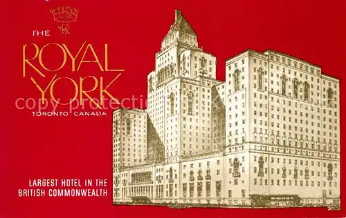 AK / Ansichtskarte Toronto_Canada Royal York Hotel Illustration Toronto Canada