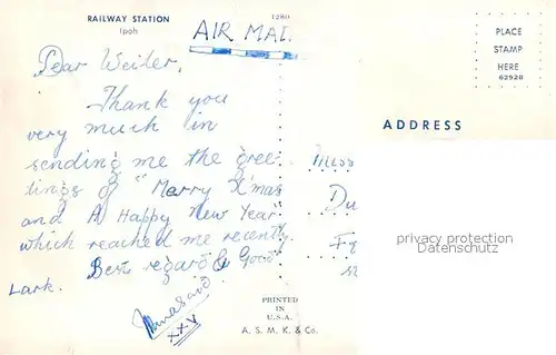 AK / Ansichtskarte Ipoh Railway Station Ipoh