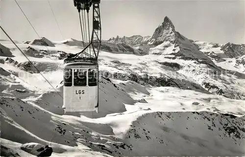 AK / Ansichtskarte Zermatt_VS Luftseilbahn Blick zum Matterhorn Walliser Alpen Zermatt_VS