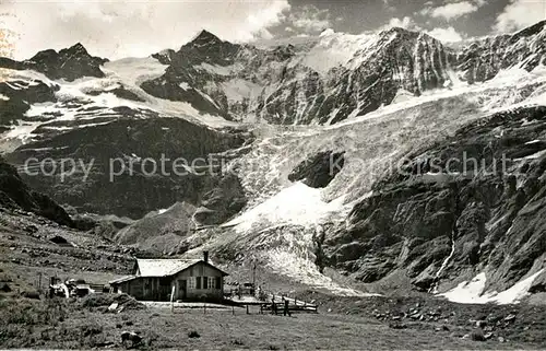 AK / Ansichtskarte Grindelwald Bergrestaurant Stieregg mit Fiescherwand Gletscher Gebirgspanorama Grindelwald