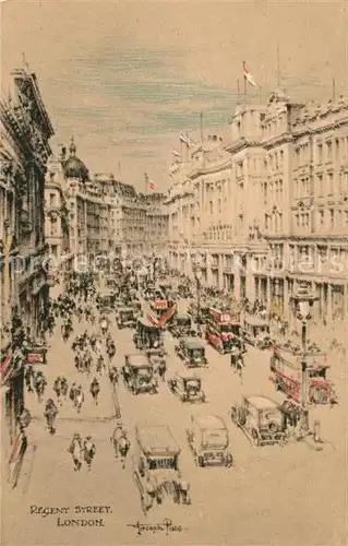 AK / Ansichtskarte London Regent Street Kuenstlerkarte London