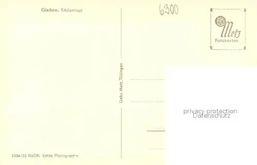 AK / Ansichtskarte Giessen_Lahn Suedanlage Park Giessen_Lahn