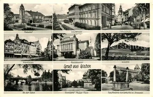 AK / Ansichtskarte Giessen_Lahn Bahnhof Universitaet Marktplatz Stadttheater Gleiberg Giessen_Lahn