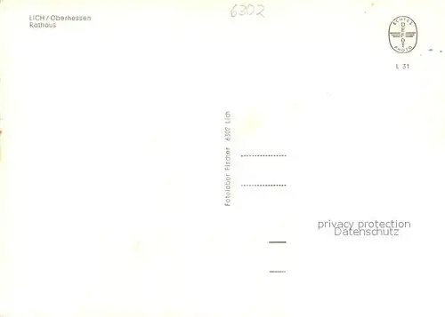 AK / Ansichtskarte Lich_Hessen Rathaus Lich Hessen