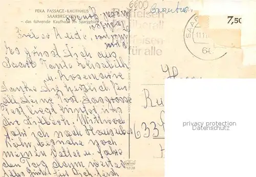 AK / Ansichtskarte Saarbruecken PEKA Passage Kaufhaus Saarbruecken