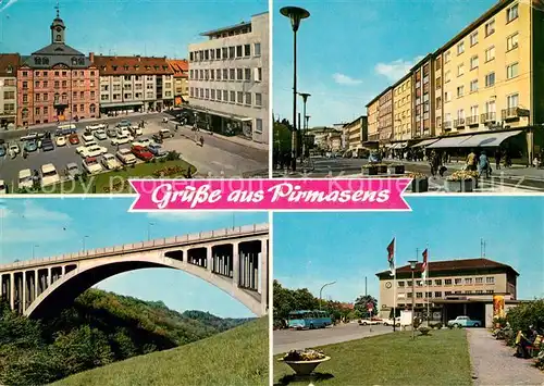 AK / Ansichtskarte Pirmasens Altes Rathaus Zentrum Zeppelin Bruecke Bahnhof Pirmasens