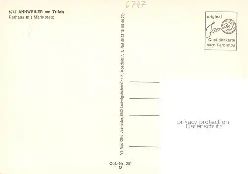 AK / Ansichtskarte Annweiler_Trifels Rathaus Marktplatz Annweiler_Trifels