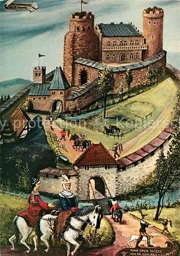 AK / Ansichtskarte Ebersburg Festung vor der Zerstoerung Kuenstlerkarte Ebersburg